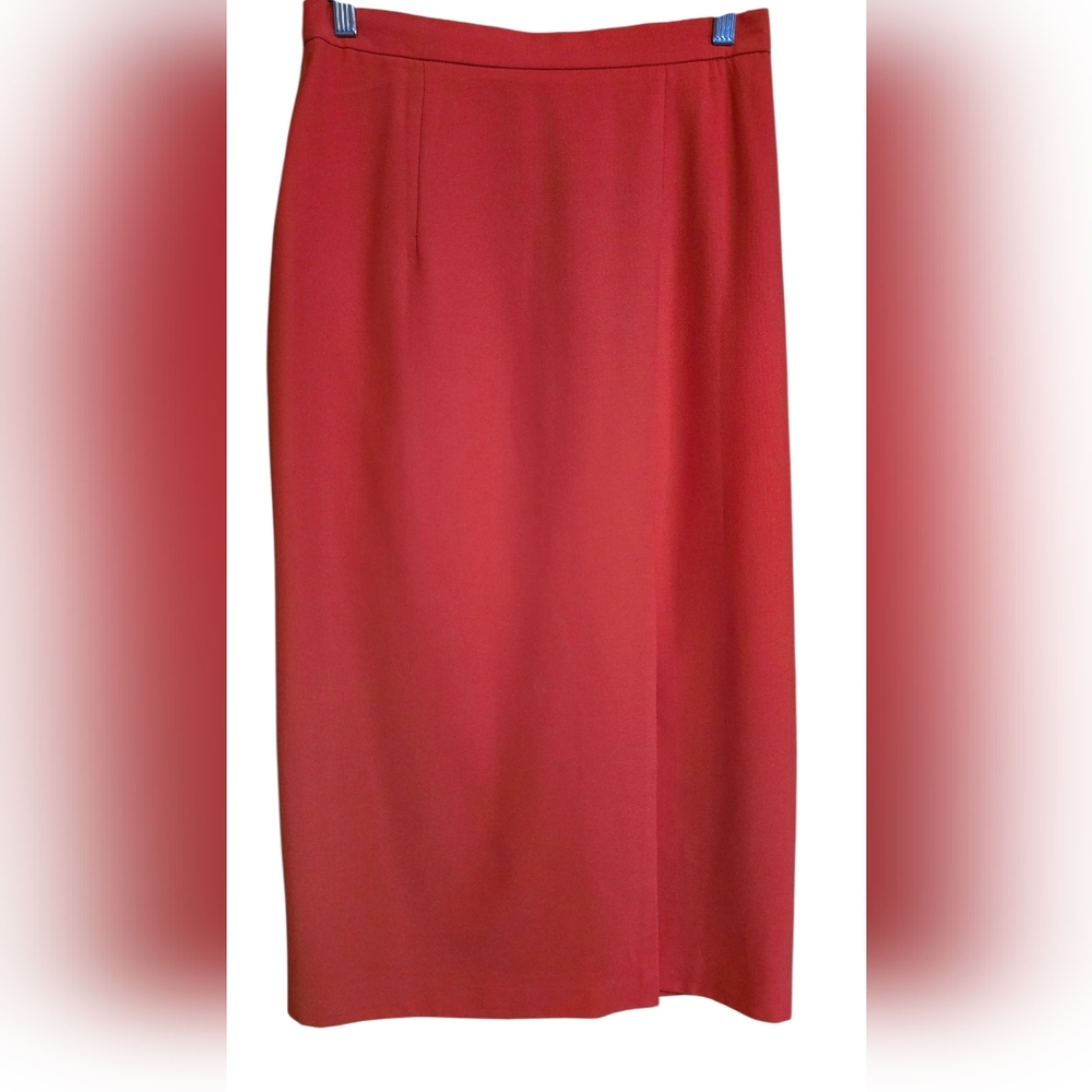 Solini Orange Lined Slit Straight Skirt Size 10